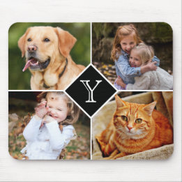 Tapis De Souris Collage de photos monogrammé