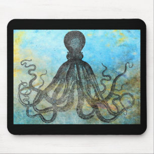 Tapis De Souris Collage de pieuvre vintage