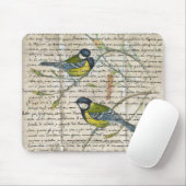 Tapis De Souris collage d'oiseaux chiches (Avec souris)