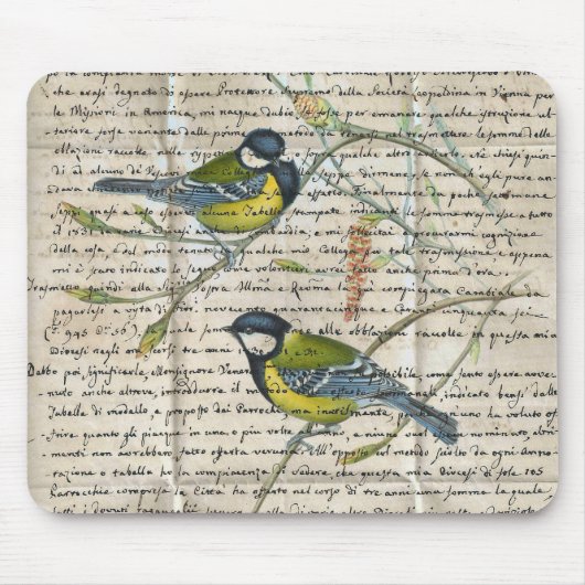Tapis De Souris collage d'oiseaux chiches (Devant)