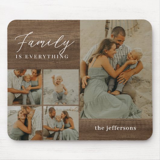 Tapis De Souris Collage familial Rustique moderne personnalisé Mou (Devant)