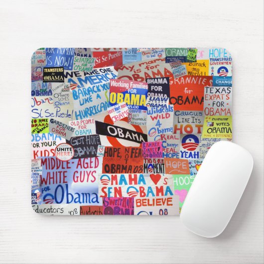 Tapis De Souris Collage Mousepad de signe d'Obama (Avec souris)