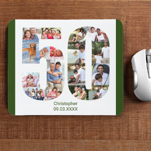 Tapis De Souris Collage photo 50e anniversaire Numéro 50 Personnal