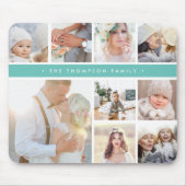 Tapis De Souris Collage photo en bande turquoise (Devant)