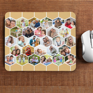 Tapis De Souris Collage Photo Géométrique en Nid d'Abeille 28 Pers