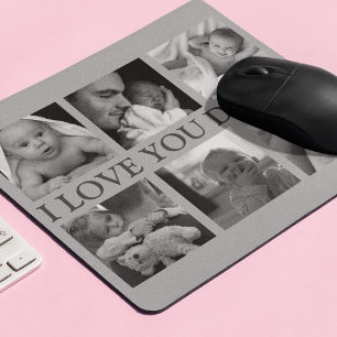 Tapis De Souris Collage photo 'JE T'AIME PAPA'