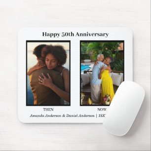 Tapis De Souris Collage photo noir et blanc 2 Anniversaire