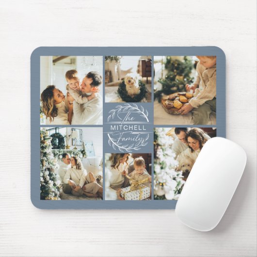 Tapis De Souris Collage photo numérique moderne Monogramme personn (Avec souris)