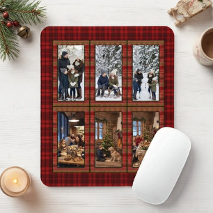 Tapis De Souris Collage Photo Personnalisé 6 Verticales Plaid Roug
