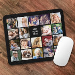 Tapis De Souris Collage photo personnalisé de 19 Carrés<br><div class="desc">Tapis de souris personnalisé avec 19 photos de votre choix et un modèle texte pour vous permettre de customiser.</div>