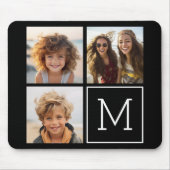 Tapis De Souris Collage photo tendance noir et blanc avec Monogram (Devant)