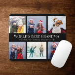 Tapis De Souris Collage Photo Texte Personnalisé LE MEILLEUR GRAND<br><div class="desc">LA MEILLEURE GRANDMA DU MONDE ! Ce design de collage de photos de famille moderne fait un bel affichage pour vos photos préférées d'enfants,  petits-enfants,  mariages,  ou toute autre occasion spéciale. Grand cadeau pour grands-parents ! 2 lignes de texte entièrement personnalisable.</div>