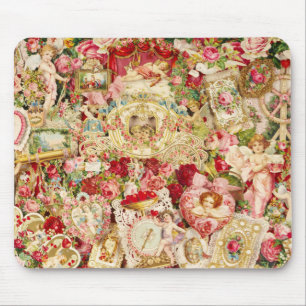 Tapis De Souris Collage victorien de Mousepad de Valentines