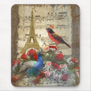 Tapis De Souris Collage vintage de la feuille de musique Paris & o