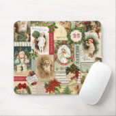 TAPIS DE SOURIS COLLAGE VINTAGE DE NOËL (Avec souris)