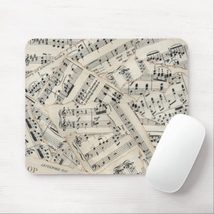 Tapis De Souris Collage vintage papier de musique
