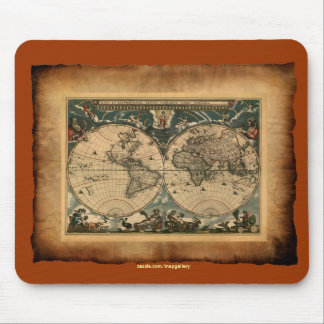 Tapis De Souris Collection d'art de cartes du monde vintage