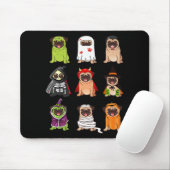 Tapis De Souris Collection de carlins Happy Pugoween Cos Éffrayant (Avec souris)