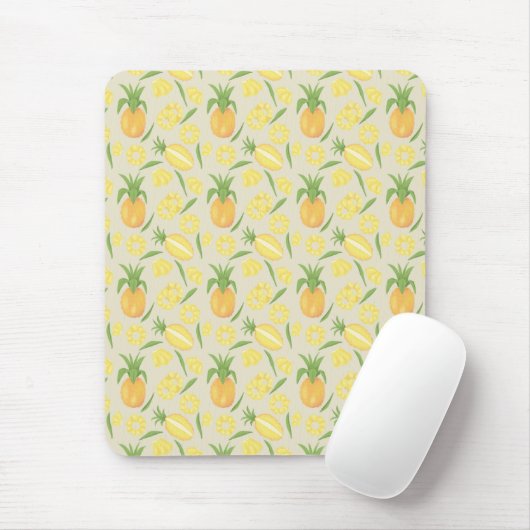 Tapis De Souris Collection de Motifs de paniers de fruits - Ananas (Avec souris)