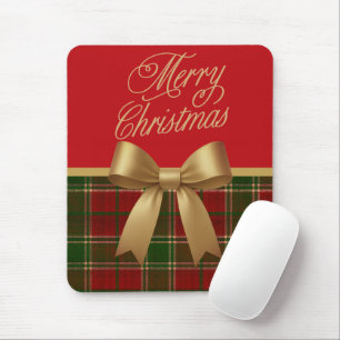Tapis De Souris Collection élégante de carreaux de Noël avec nœud