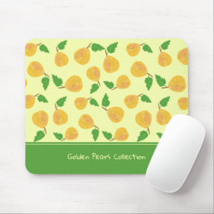Tapis De Souris Collection Golden Cream Poires Dorées