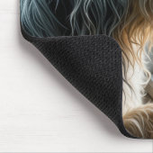 Tapis De Souris Colley barbu regardant une fenêtre pluvieuse (Coin)