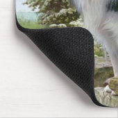 Tapis De Souris Collie Bordure Noire Et Blanche Mousepac (Coin)