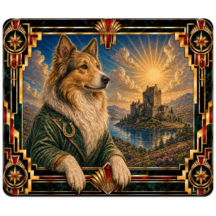 Tapis De Souris Collie, Chien Art Déco
