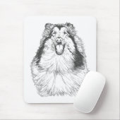 Tapis De Souris Collie Head Study Art (Avec souris)