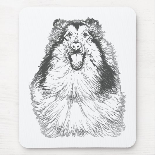 Tapis De Souris Collie Head Study Art (Devant)