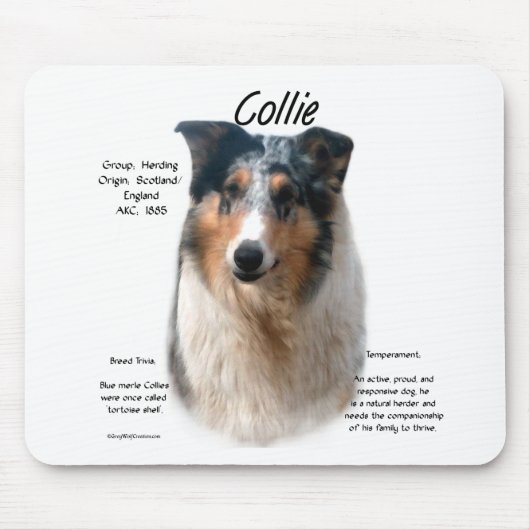 Tapis De Souris Collie (merle lisse) (Devant)