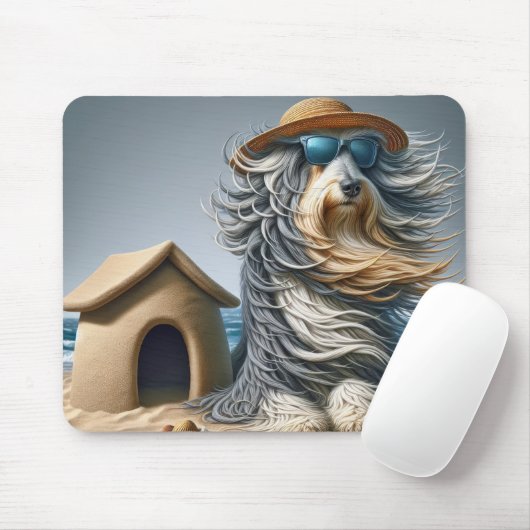 Tapis De Souris Collie Porté Avec Sandcastle Doghouse (Avec souris)
