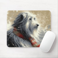 Collie roulée Portant un écusson hivernal rayé