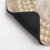 Tapis De Souris Collier de perles sur dentelle d'ivoire (Coin)