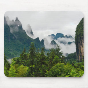 Tapis De Souris Collines de calcaire Yangshuo, Guangxi, Chine