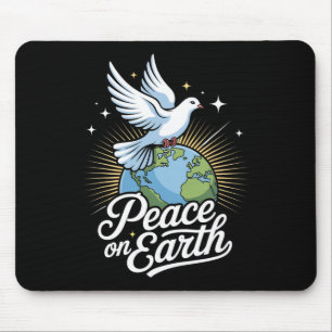 Tapis De Souris Colombe et globe de la foi de Noël Paix sur Terre