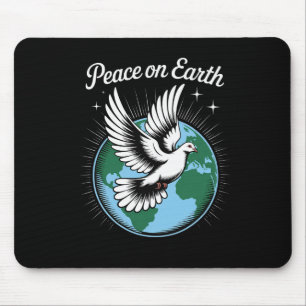 Tapis De Souris Colombe et globe de la foi Paix sur Terre Noël Spi