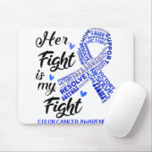 Tapis De Souris Colon Cancer Sensibilisation Son combat est mon co (Avec souris)