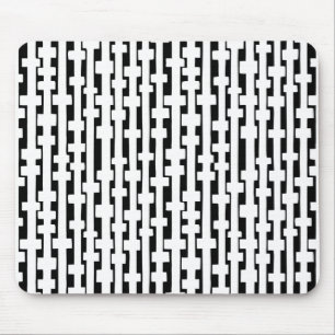 Tapis De Souris Colonnes Abstraites - Blanc sur Noir