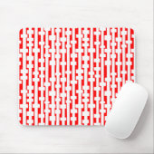 Tapis De Souris Colonnes Abstraites - Blanc sur rouge (Avec souris)