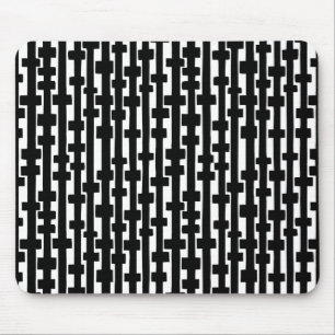 Tapis De Souris Colonnes Abstraites - Noir sur Blanc