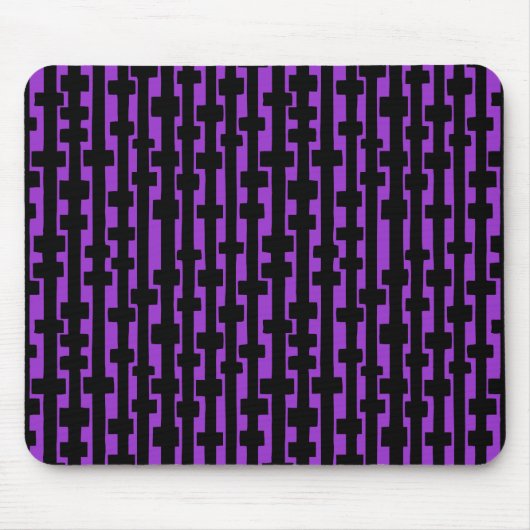 Tapis De Souris Colonnes Abstraites - Noir sur Violet (Devant)