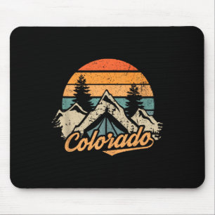 Tapis De Souris Colorado - Montagnes Rétro Vintage Nature Randonné