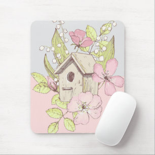 Tapis De Souris Colorbloc Floral Birdhouse