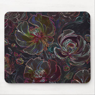 Tapis De Souris Coloré Abstrait Fleur Pad