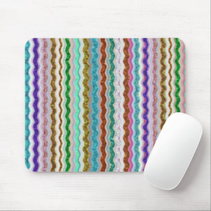 Tapis De Souris Coloré de rayures ondulées ressemblant à des serpe