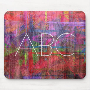 Tapis De Souris Coloré Grains de bois Monogramme de texture #2