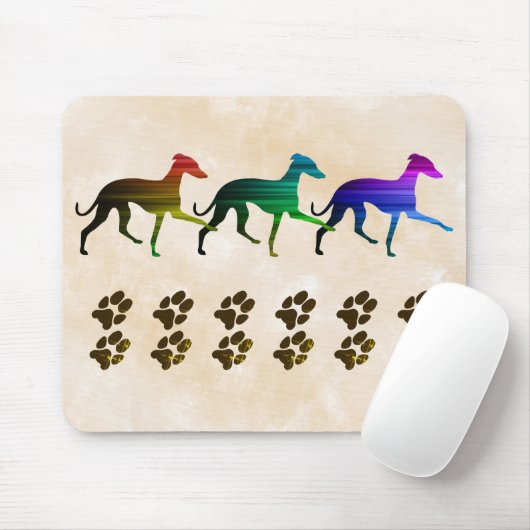 Tapis De Souris Coloré italien Greyhounds (Avec souris)