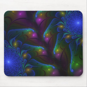Tapis De Souris Coloré Lumineux Abstrait moderne Trippy Fractal