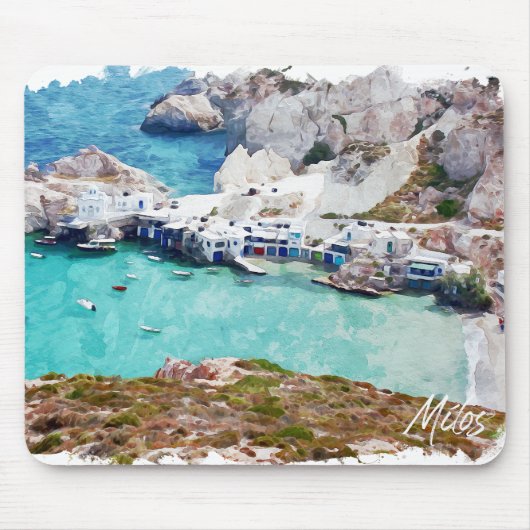 Tapis De Souris Coloré Milos Grèce Panorama (Devant)